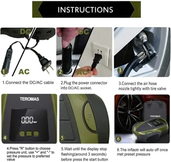 Teromas ‎TMS-3015 Tire Inflator Air Compressor