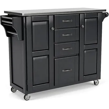 Home Stainless Styles Large Mobile Two Door Cabinet Kitchen Cart