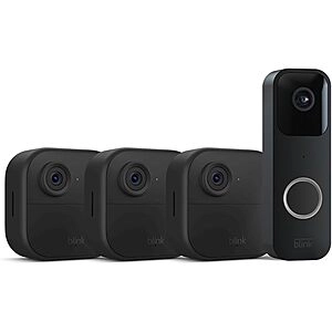 Amazon : Blink Video Doorbell (Sync Module 2) + 3x Blink Outdoor 4 Wire Free HD Smart Security Camera (4th Gen/Black)