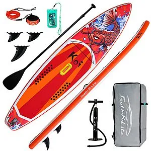 Feath-R-Lite Ultra-Light Inflatable Stand Up Paddle Board w/ Premium Paddleboard Accessories