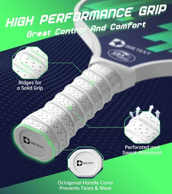 Doctext USAPA Compliant Pickleball Set w/ 2x Paddles, 4x Balls