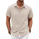 Coofandy Linen Texture Casual Summer Shirt