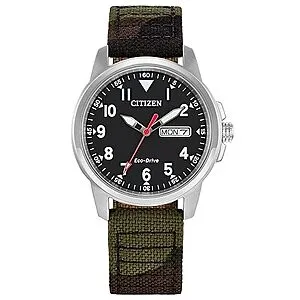 Eco-Drive Weekender Garrison Field Watch w/ Camo Nylon Strap