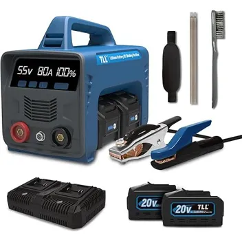 TLL ZW-160 Battery-Powered Hot Start Arc Force Anti-Stick Stick/Flux Core Welder Bundle (14-Piece)