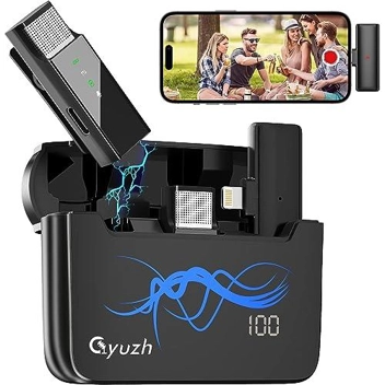 Gyuzh 600mAh Wireless Lavalier Lapel Microphone (2-Pack, For iPhone)