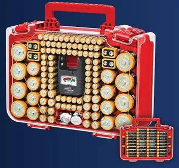 Battery Daddy 150 Battery Organizer and Storage Case w/ Tester