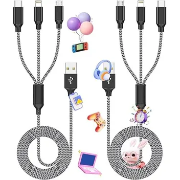 3-in-1 4ft Nylon Braided Lightning