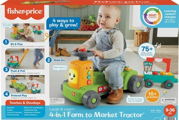 Laugh & Learn: 4-in-1 Farm to Market Tractor + Smart Stages Puppy + Game Activity Board