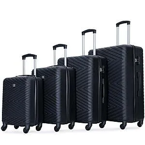 4-Piece Travelhouse Hardshell Lightweight Luggage Set w/ TSA Lock & Spinner Wheels (Various)