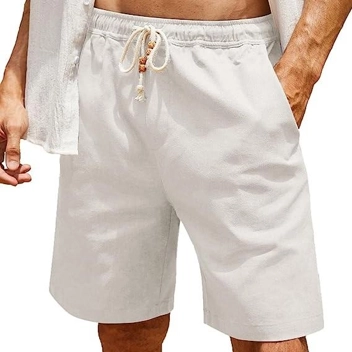 CooFandy Men's Linen Beach Shorts