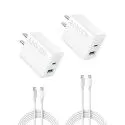 iPhone 15 20W Dual Port USB-C Charger w/ 5ft USB-C Cable