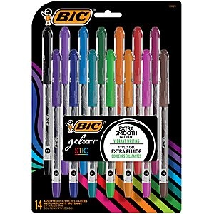 14-Count BIC Gel-ocity Stic Pen Set (0.7mm, Assorted)