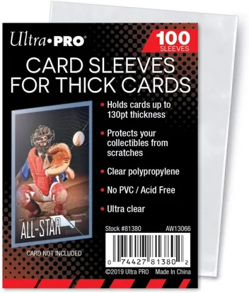 Ultra Pro Clear Thick Card Sleeves, 100-Count