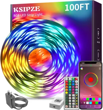 100ft LED Strip Light With RGB Music Sync , almost !