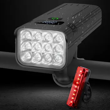 Kaslight 8-LED 8000LM 10000mAh Bike Lights w/ Rear Tail Lights