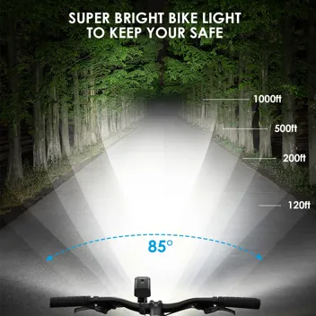 Kaslight 8-LED 8000LM 10000mAh Bike Lights w/ Rear Tail Lights