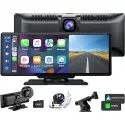 Lamtto 9.26" Carplay & Android Auto Wireless Car Stereo w/ 2.5K Front Dash Cam & 1080p Rear Backup Cam