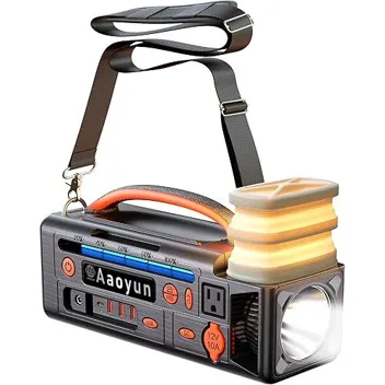 Aaoyun 296Wh 7-Output Portable Power Station with Built-in Lights