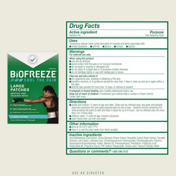 Biofreeze Pain Relief Patches, 5 Patches