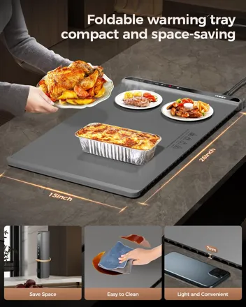 Lnniw Rollable 15" (D) x 26" (W) x 0.3" (H) Electric Food Warming M
