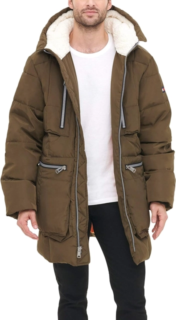 26% Tommy Hilfiger Heavyweight Quilted Sherpa Hooded Parka