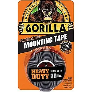 1"X60" Glue Double-Sided Heavy Duty Mounting Tape, Black