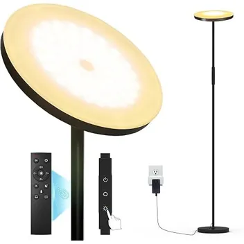 Mukuxin 24W 2400lm Adjustable Stepless Dimmable Torchiere RGBCW Floor Lamp