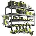 Moomsine 4-Tier Wall Mounted Power Tool Organizer (4x Drill Slots)