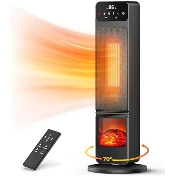 1500W PTC Ceramic Oscillating Space Heater with 3D Flames