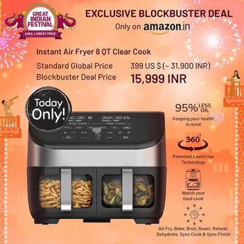 Instant Vortex Plus 6QT Air Fryer with Odor Erase Technology