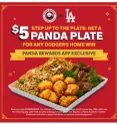 Panda Get a Plate Meal (2 Entrees + 1 Side) with Dodgers Home Game Win