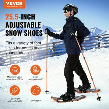 Vevor 25" Snowshoes with Trekking Poles