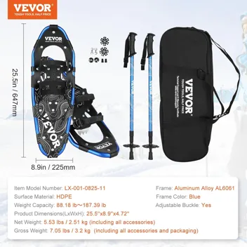 Vevor 25" Snowshoes with Trekking Poles