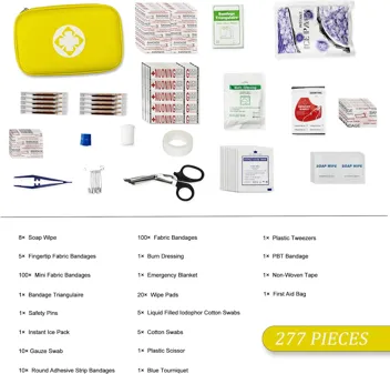 Yiderbo Emegency Travel Essentials First Aid Kit (275-Pieces)