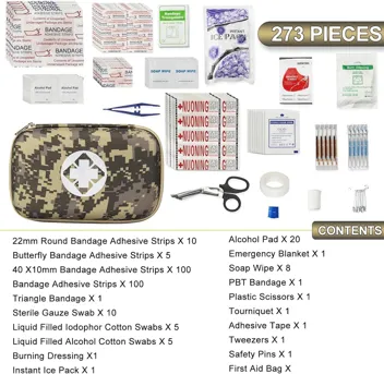 Yiderbo Emegency Travel Essentials First Aid Kit (275-Pieces)