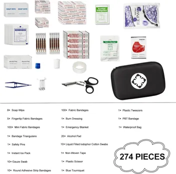 Yiderbo Emegency Travel Essentials First Aid Kit (275-Pieces)