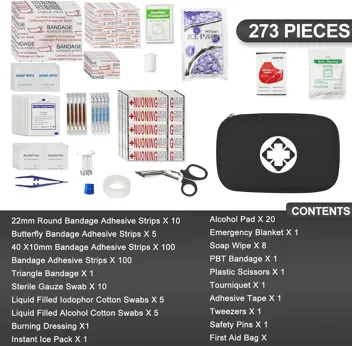 Yiderbo Emegency Travel Essentials First Aid Kit (275-Pieces)