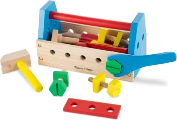 Melissa & Doug Take-Along Tool Kit Wooden Construction Toy w/ Prime