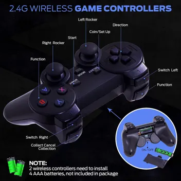 25k+ Game 9-Emulator Console with 2x Wireless Controllers