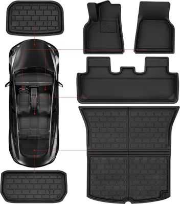 6-Pc AUTOSAVER88 Floor Mats for Tesla Model Y 2020-2024 (5-Seat)