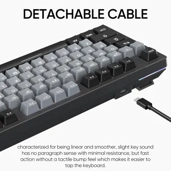 75% Mechanical Gaming Keyboard Wired, Rainbow Backlit 81 Keys Gasket Mount PC Gaming Keyboard, Compact Mechanical Keyboard, One Knob Volume Control, Sound Absorbing Pads, Linear Red Switch-K81