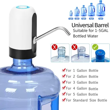 5-Gallon 1200mAh USB-Rechargeable Water Bottle Dispenser