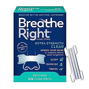 Breathe Right Nasal Strips Extra Strength Clear Nasal Strips (44-Count)