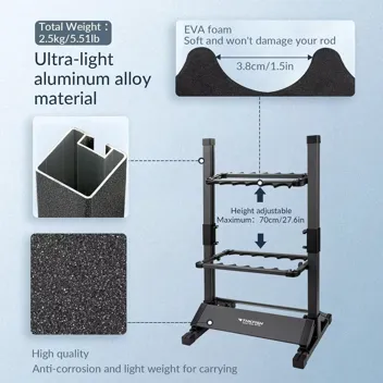 THKFISH 12 Rod Fishing Rod Rack