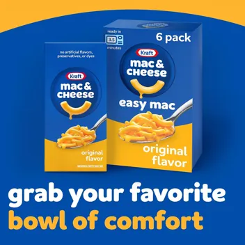 Easy Mac Microwavable Macaroni & Cheese-. 6.7 Oz. Packets- ($.44 ea)-Amazon