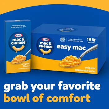 Easy Mac Microwavable Macaroni & Cheese-. 6.7 Oz. Packets- ($.44 ea)-Amazon