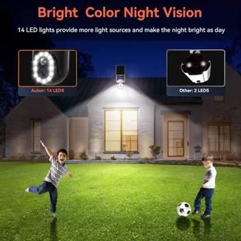 Aubor BF-A50 Solar Powered Outdoor Wireless Security Camera w/ 2K Color Night Vision