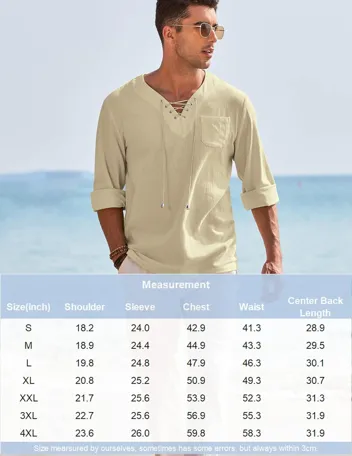 Coofandy Linen Beach Shirt