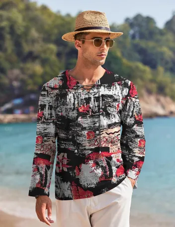 Coofandy Linen Beach Shirt