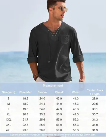 Coofandy Linen Beach Shirt